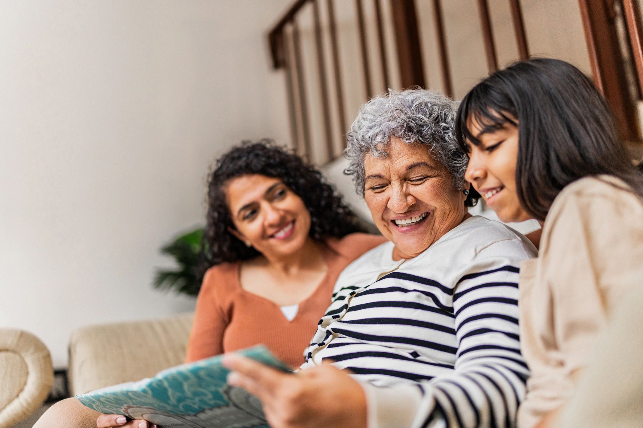 Older adults sharing a relaxed moment at home